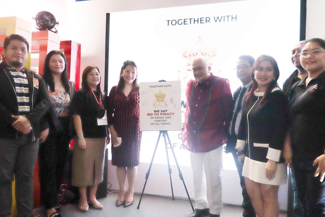 (L-R) Alvin Halcon, vice president of Philippine Group of Law Librarians (PGLL) and member of the Network of Academic Law Librarians; Alexis Vien Regala, national president of the Association of Law Students of the Philippines (ALSP); Jeanne Marie Tordesillas, chief marketing officer of Rex Education; Atty. Anna Marie Melanie B. Trinidad, chairperson of the Legal Education Board; Atty. Dominador Buhain, chairman and president of Rex Group of Companies; Dean Gemy Lito Festin, president of Philippine Association of Law Schools (PALS); Danda Crimelada Garcia, chief external affairs officer of Rex Education; Franklin Benedict Guerra, general manager of Rex Education’s Law Business Unit; and Bernice Mangabat, treasurer of PGLL
